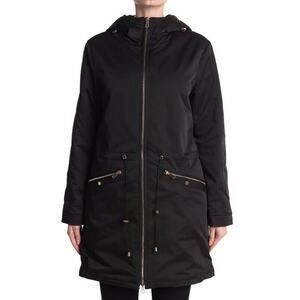 Love Token Women Black Tanya Reversible Faux Fur Winter Parka Jacket Size S